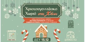 Τμήμα Πολιτισμού: Έως την Κυριακή 21/12 το Χριστουγεννιάτικο χωριό στο Χάνι
