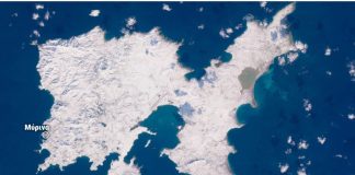 Η Λήμνος θυμίζει Αρκτικό Κύκλο: Εντυπωσιακή δορυφορική εικόνα δείχνει το νησί 100% καλυμμένο με χιόνι