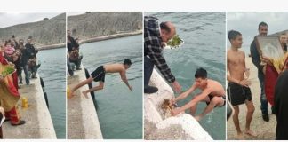 Θεοφάνια στην ακριτική Ψέριμο: Ένας και μοναδικός νεαρός έπεσε στη θάλασσα για τον Τίμιο Σταυρό κρατώντας ζωντανό το έθιμο