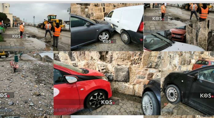 Σοβαρές ζημιές σε οχήματα από τη θαλασσοταραχή έξω από το Κάστρο | Οι εικόνες της επόμενης ημέρας