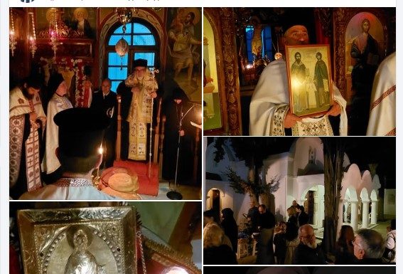 Λαμπρός ο εσπερινός της εορτής των Αγίων Ραφαήλ, Νικολάου και Ειρήνης στην Ιερά Μονή Αγίου Νεκταρίου Κω